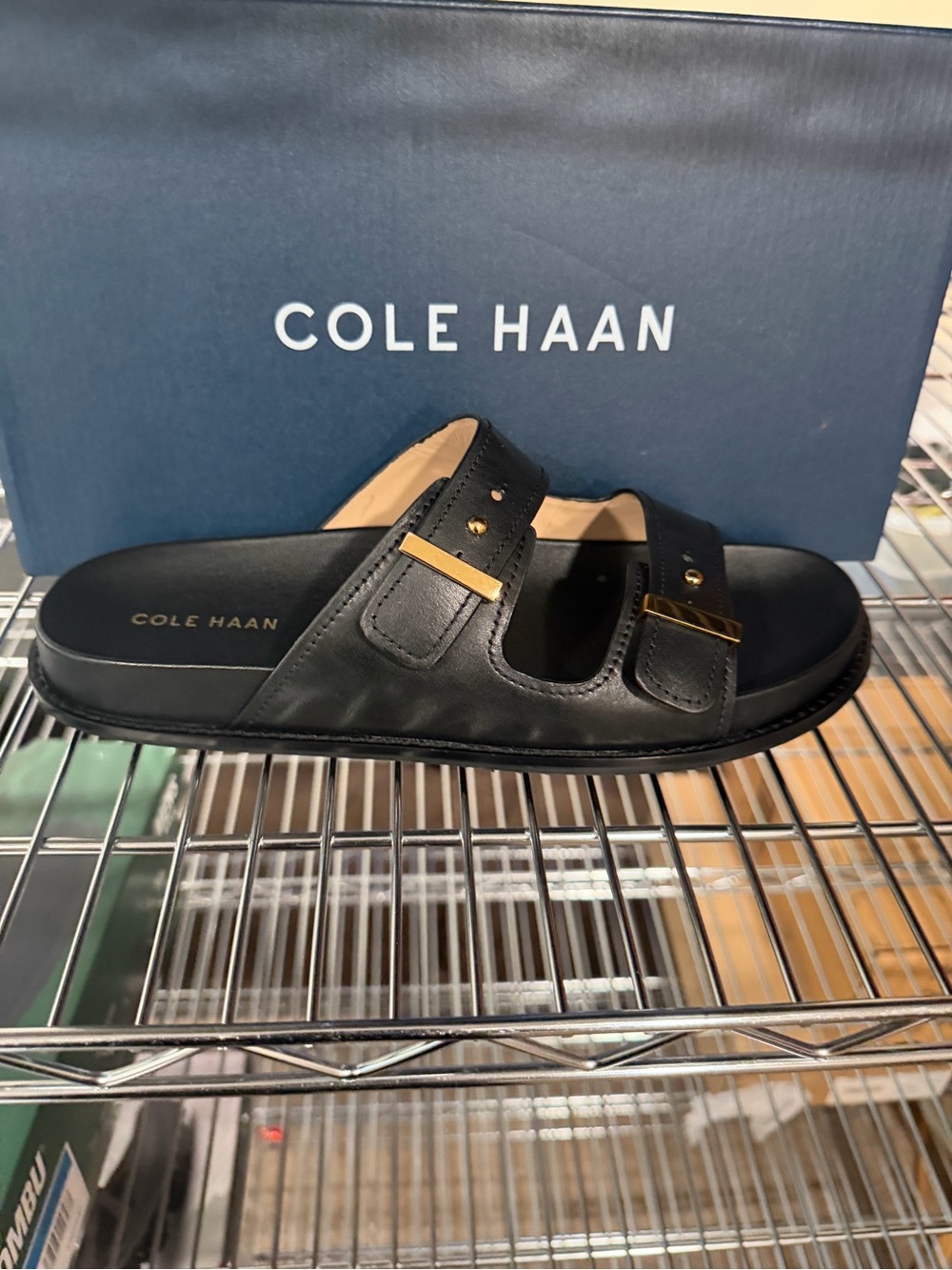 Cole Haan Women’s Marisol Footbed Sandals Black Leather Size 10 M US